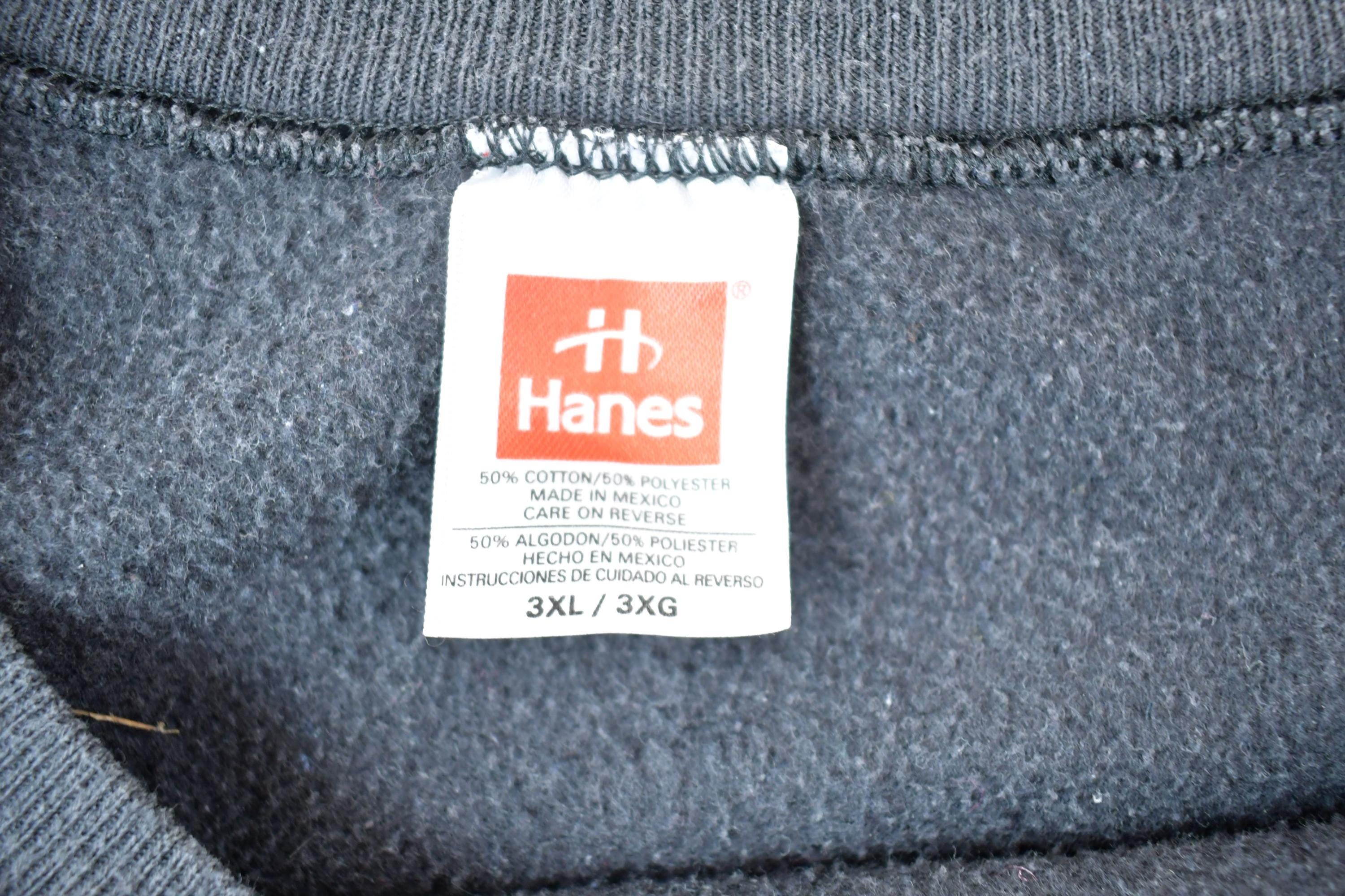 Vintage 1990s Hanes Blank Faded Black Boxy Crewneck Sweatshirt