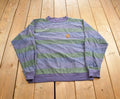 Vintage 1990s Structure Striped Embroidered Crewneck Sweatshirt Made In USA