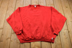 Vintage 1990s Blank Bright Red Crewneck Sweatshirt