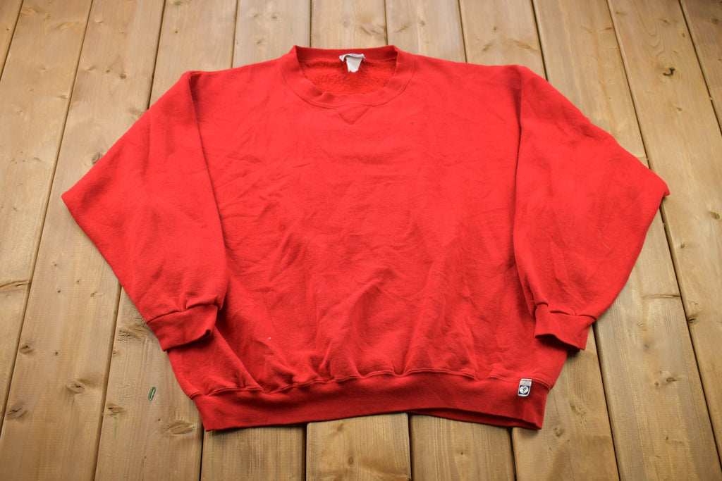 Vintage 1990s Blank Bright Red Crewneck Sweatshirt