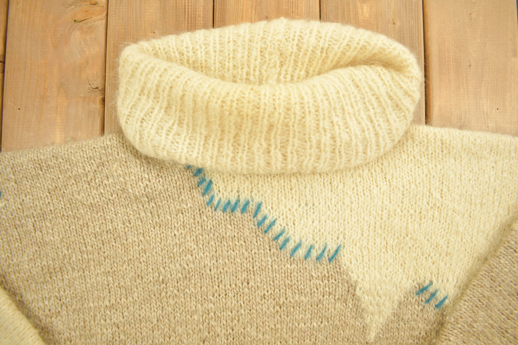 Vintage 1990s Knitwear Wool 3D Cable Knit Sweater