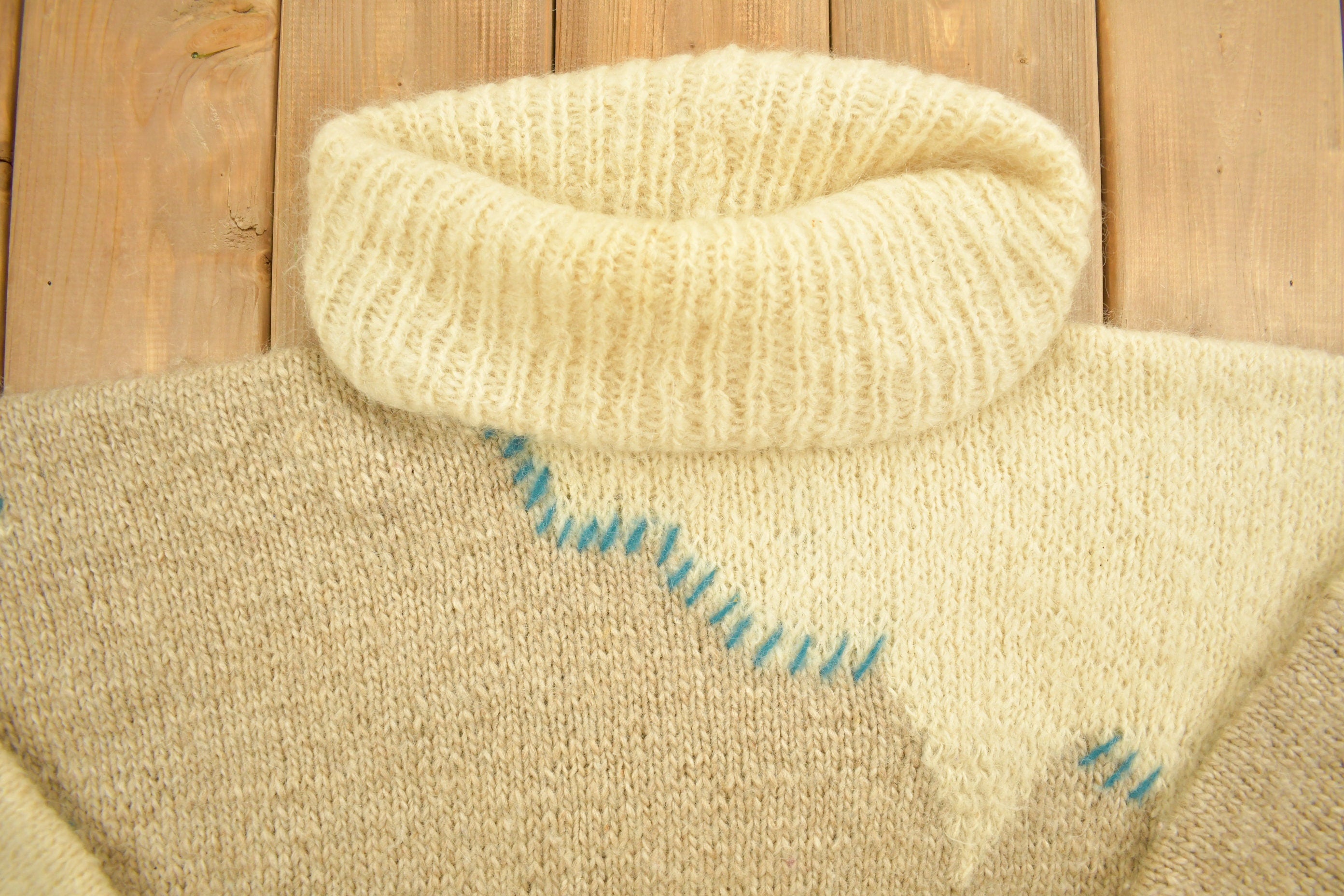 Vintage 1990s Knitwear Wool 3D Cable Knit Sweater