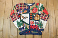 Vintage 1991 The Eagles Eye Hand Knit Button Up Knit Christmas Sweater