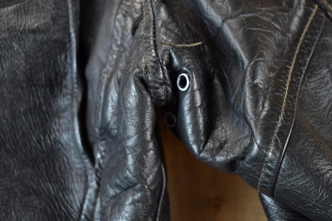 Vintage 1960s Harley Davidson Leather Motorcycle Jacket With Belt Made In USA