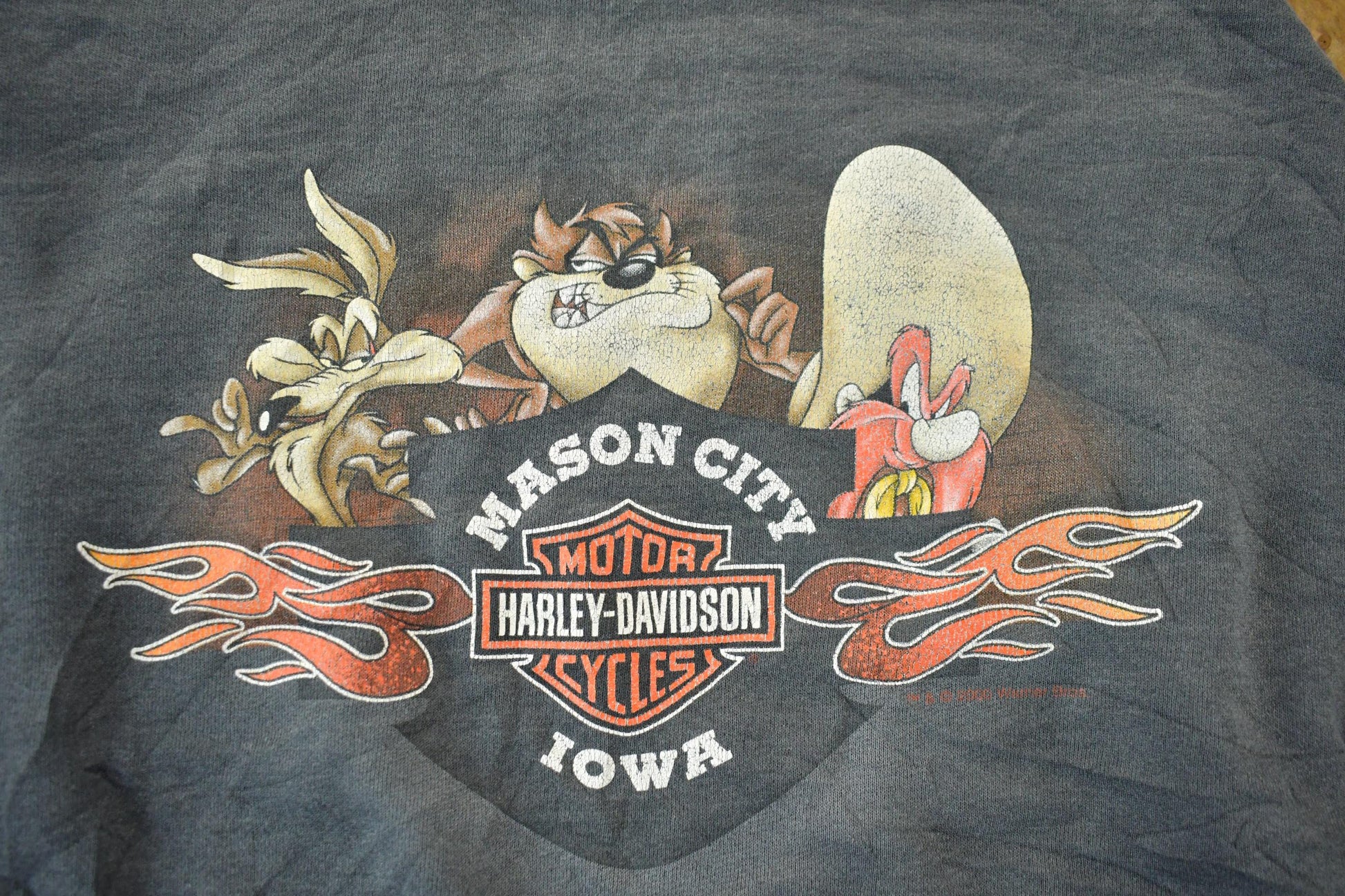 Vintage 1990s Looney Tunes Harley Davidson Crewneck Sweatshirt