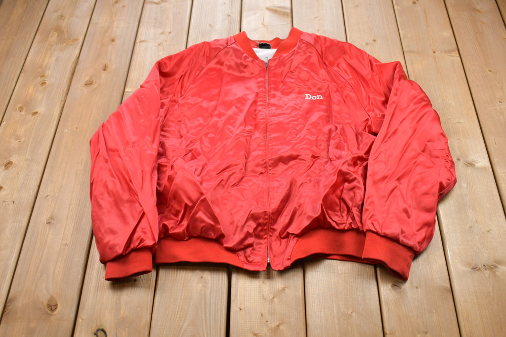 Vintage 1990s Sailing Centre Satin Bomber Jacket