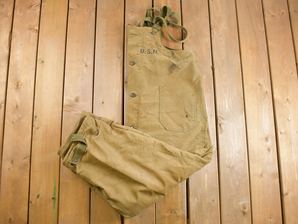 Vintage 1940s Navy Deck Bib Overalls WWII