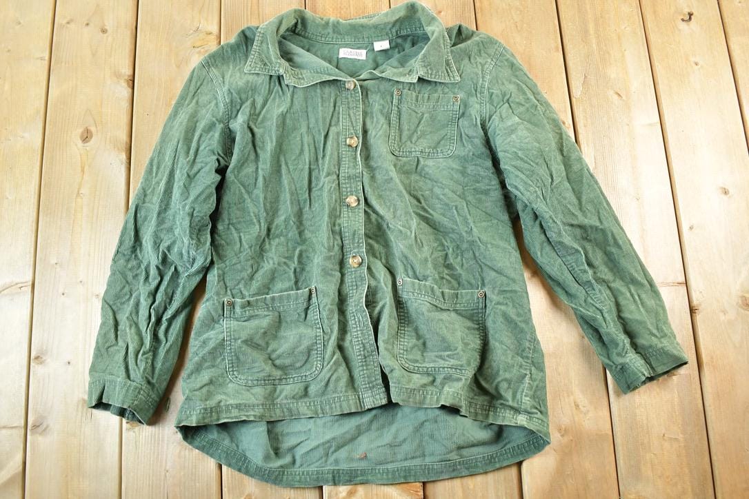 Vintage 1990s Classic Elements Corduroy Button Up Shirt Mens L