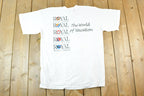 Vintage 1990s Royal Cruises The World Of Vacations Souvenir T-Shirt Mens L