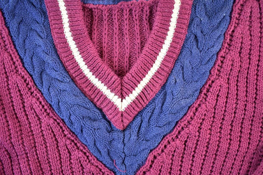 Vintage 1990s Ricki Cable Knit Abstract Pattern Crewneck Sweater Womens L