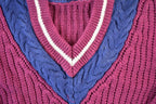 Vintage 1990s Ricki Cable Knit Abstract Pattern Crewneck Sweater Womens L