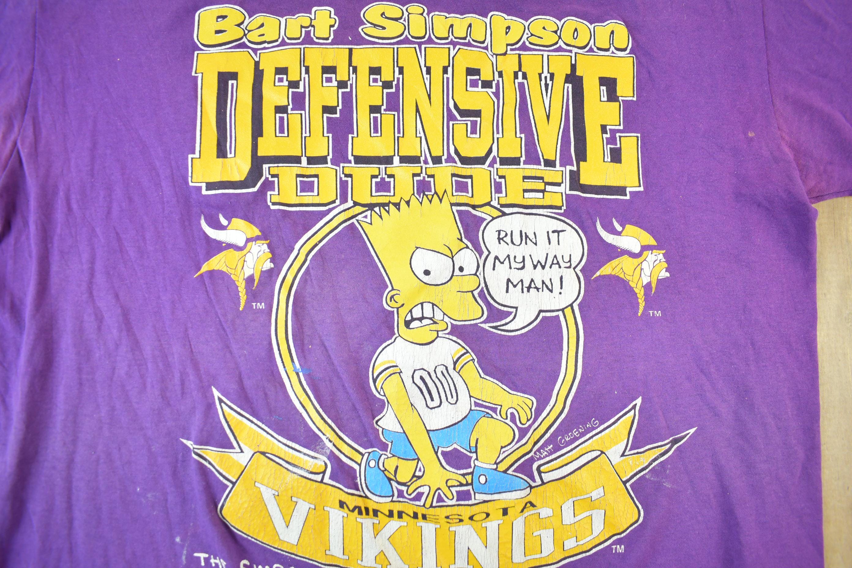 Vintage 1990s Minnesota Vikings The Simpsons NFL Graphic T-Shirt Men's xl