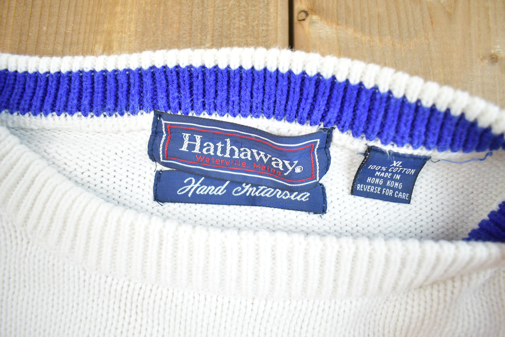 Vintage 1990s Hathaways Knit Abstract Pattern Crewneck Sweater