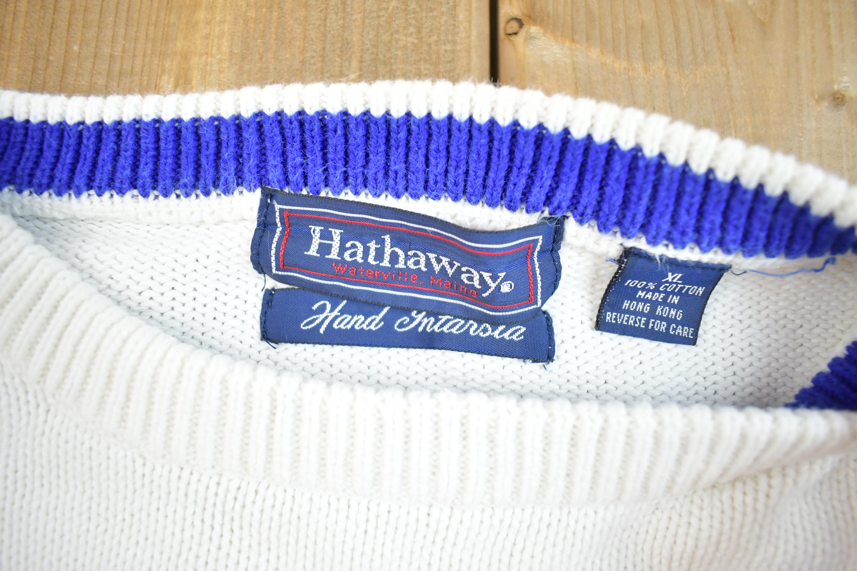 Vintage 1990s Hathaways Knit Abstract Pattern Crewneck Sweater