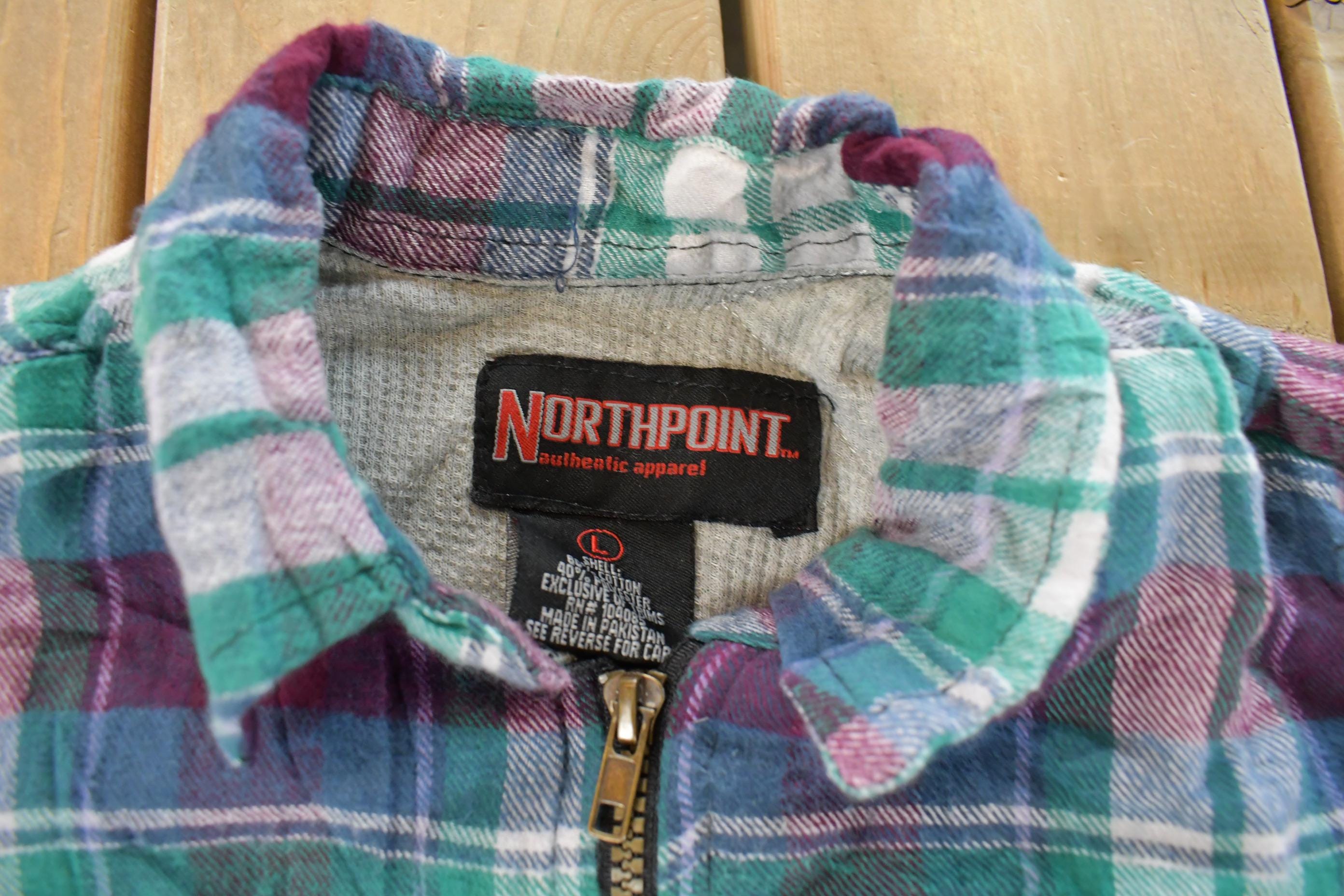 Vintage 1980s Northpoint Insulated Flannel Jacket Men's Large