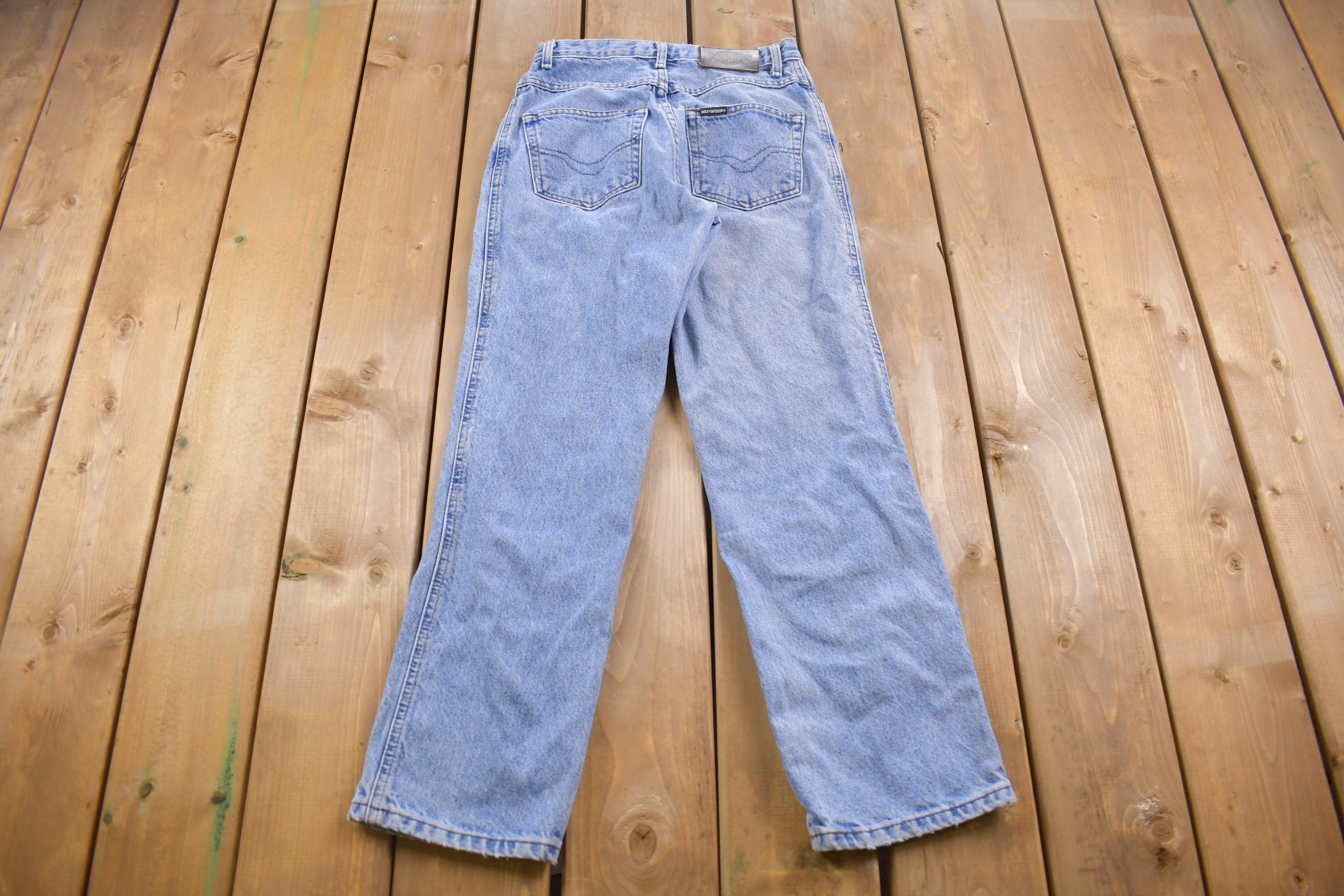 Vintage 1990s Harley Davidson Light Wash Denim 26 x 28