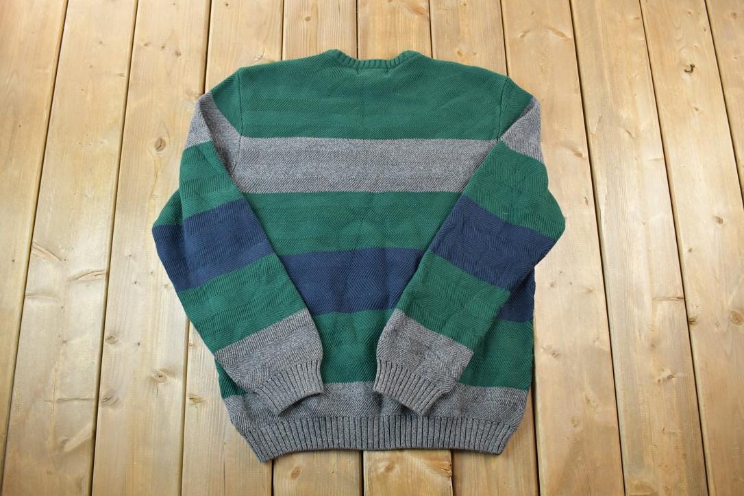 Vintage 1990s Chaps Ralph Lauren Deadstock Knit Crewneck Sweater / 90s Crewneck / Abstract Pattern / Preppy Knits