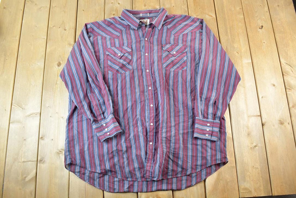 Vintage 1980s Ely Cattleman Western Style Button Up Shirt Mens XL