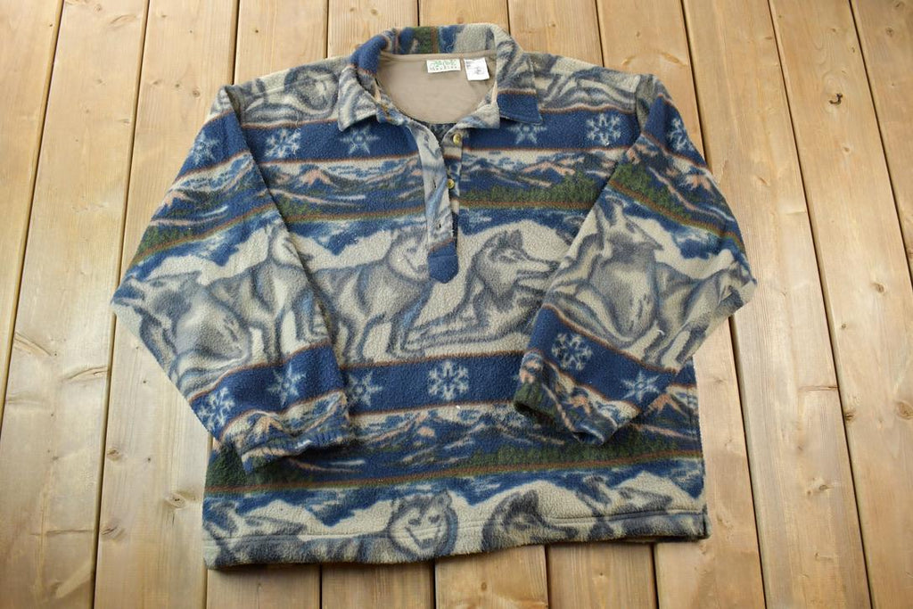 Vintage 1990s Ash Creek Wolves Fleece Sweater