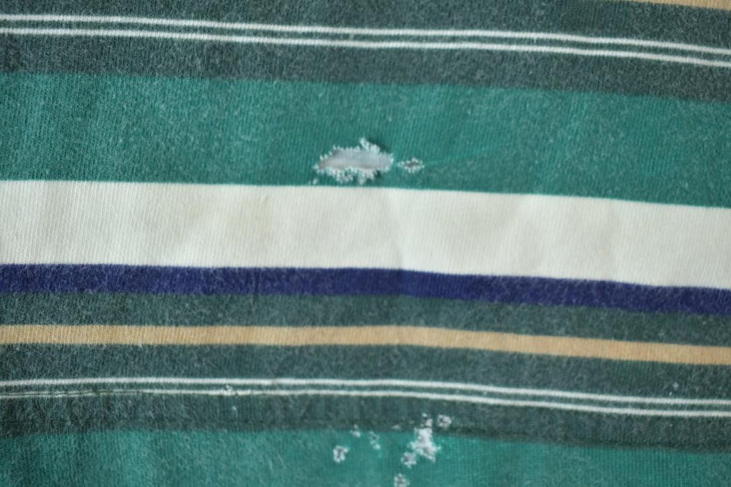 Vintage 1990s Towncraft Horizontal Striped Short Sleeve Henley Graphic T-Shirt