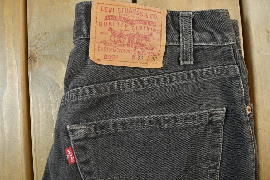 Vintage 1990s Levi's 505 Red Tab Black Jeans Size 33 x 30 / 90s Denim / Streetwear Fashion / Vintage Denim / Made In USA / Vintage Levi's
