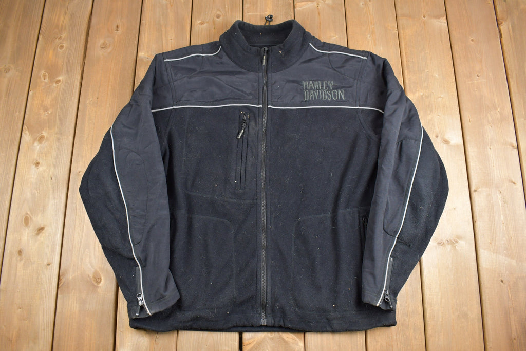 Vintage 1990s Harley Davidson Fleece Zip Up Sweater