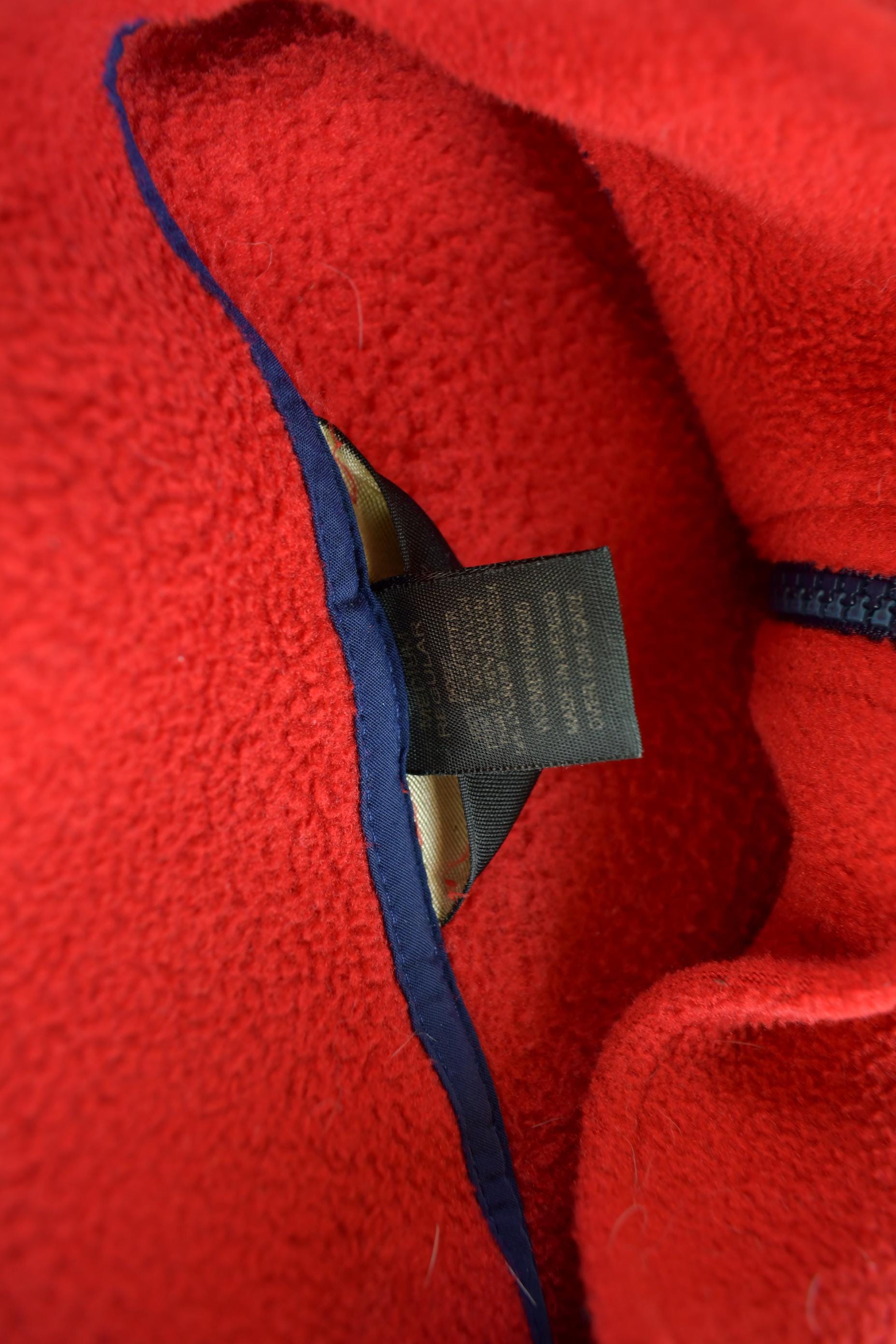 Vintage 1990s LL Bean Full Zip Red Fleece Sweatshirt / Sportswear / Medium / Streetwear / Athleisure / Hiking
