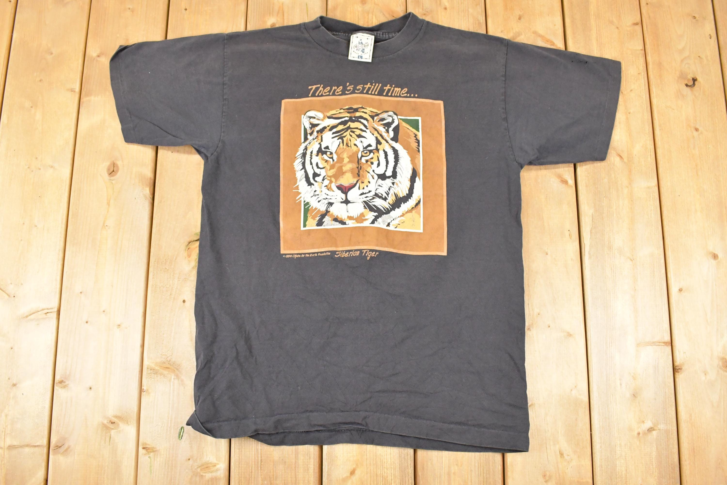 Vintage 1994 Siberian Tiger Endangered Species Souvenir Travel T-Shirt Men's M