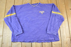 Vintage 1990s Minnesota Vikings NFL Embroidered V Neck Sweatshirt