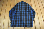 Vintage 1950s Commander Plaid Wool Button Up Shirt Jacket Men's L