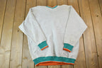 Vintage 1990s Miami Dolphins Rare NFL Crewneck Sweatshirt / Made In USA / Football / Sportswear / Americana