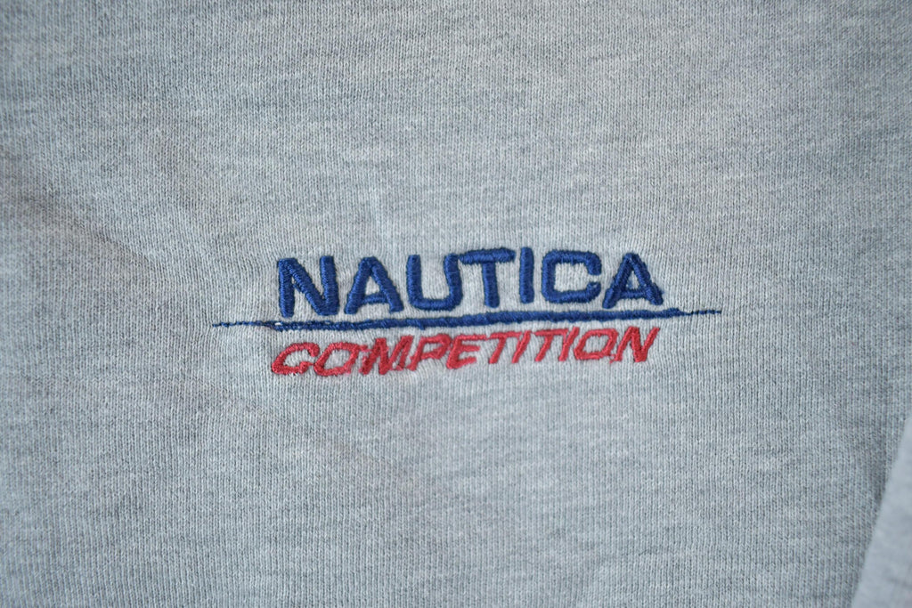Vintage 1990s Nautica Competition Quarter Zip Mock Neck Sweatshirt / 90s Crewneck / Made In USA / Streetwear / Embroidered