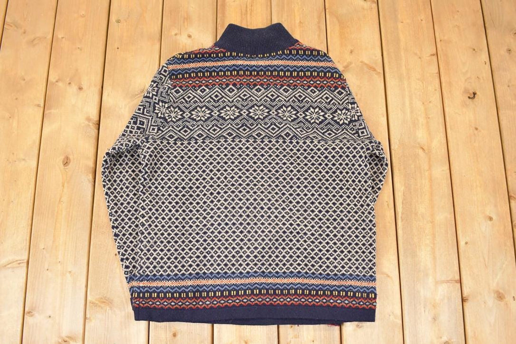 Vintage 1990s LL Bean Wool Knit Collared Sweater Men's M