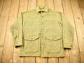 Vintage 1950s Woolrich Hounds Tooth Button Up Wool Hunting Jacket