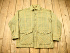 Vintage 1950s Woolrich Hounds Tooth Button Up Wool Hunting Jacket