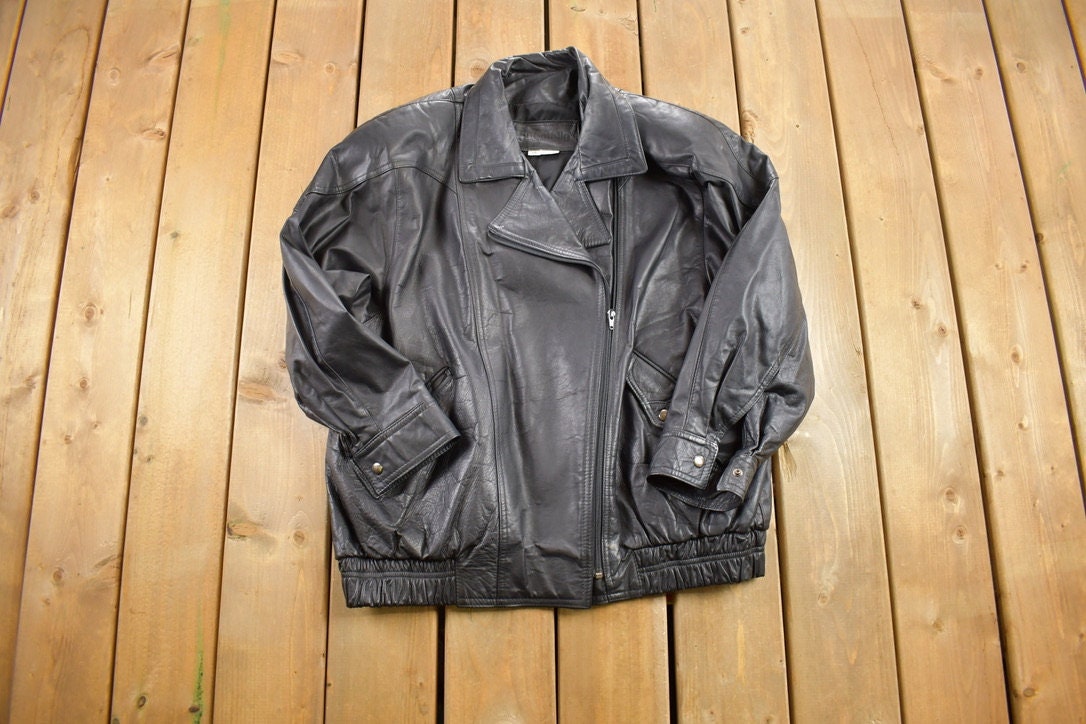 Vintage 1990s Bagatelle Leather Biker Jacket