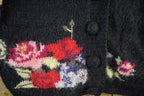 Vintage 1990s Hand Knitted Mohair Knit Cardigan Sweater Women's Large
