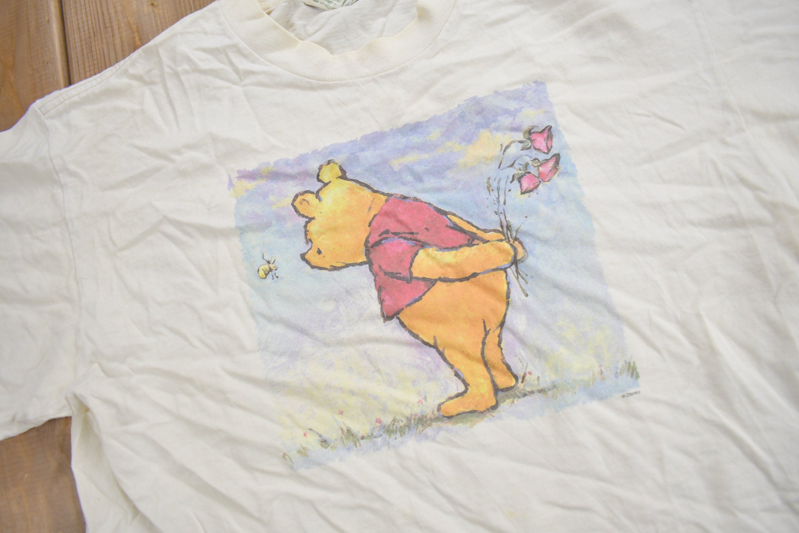 Vintage 1990s Disney Winnie The Pooh Cartoon T-Shirt  90s Graphic Tee  Plant The Earth  Vintage Disney  Made In USA
