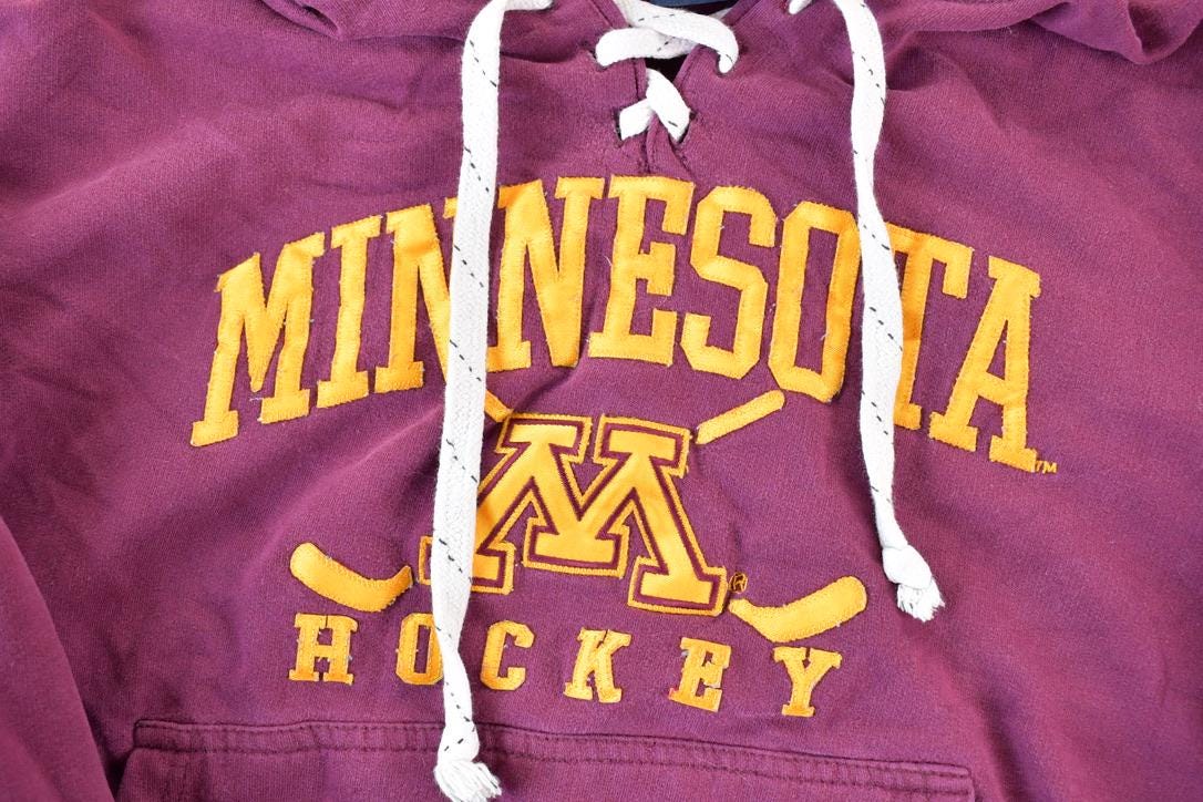 Vintage 1990s Minnesota Hockey University Hoodie