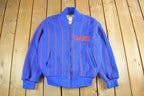 Vintage 1980s New York Giants NFL Cliff Engle Knit Full Zip Sweater Jacket Men's Medium