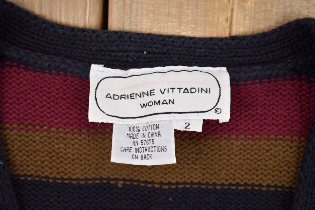 Vintage 1980s Adrienne Vittadini Woman Knitted Cardigan Sweater