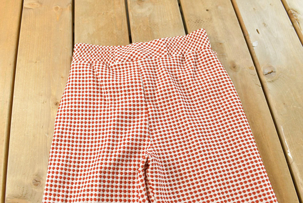 Vintage 1970s Gingham Polka Dot Bell Bottom Pants Women's 26 X 30