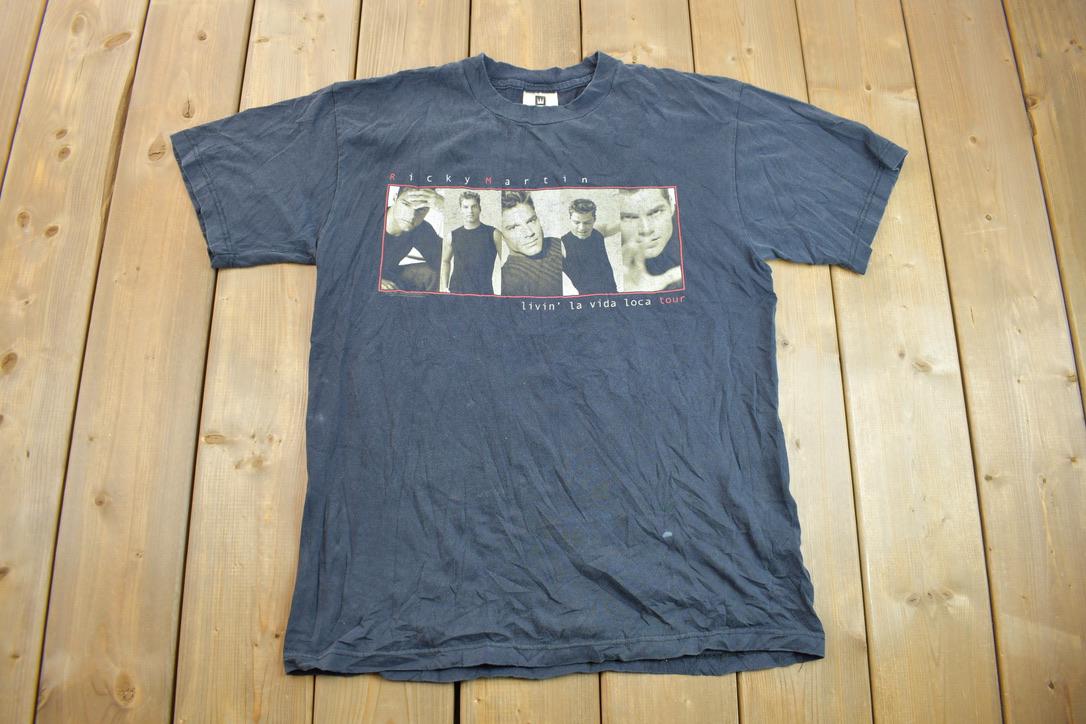 Vintage 1999 Ricky Martin Livin' La Vida Loca Tour Graphic T-Shirt Size L
