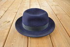Vintage 1950s Stetson Saxon Blue Fedora With Feather