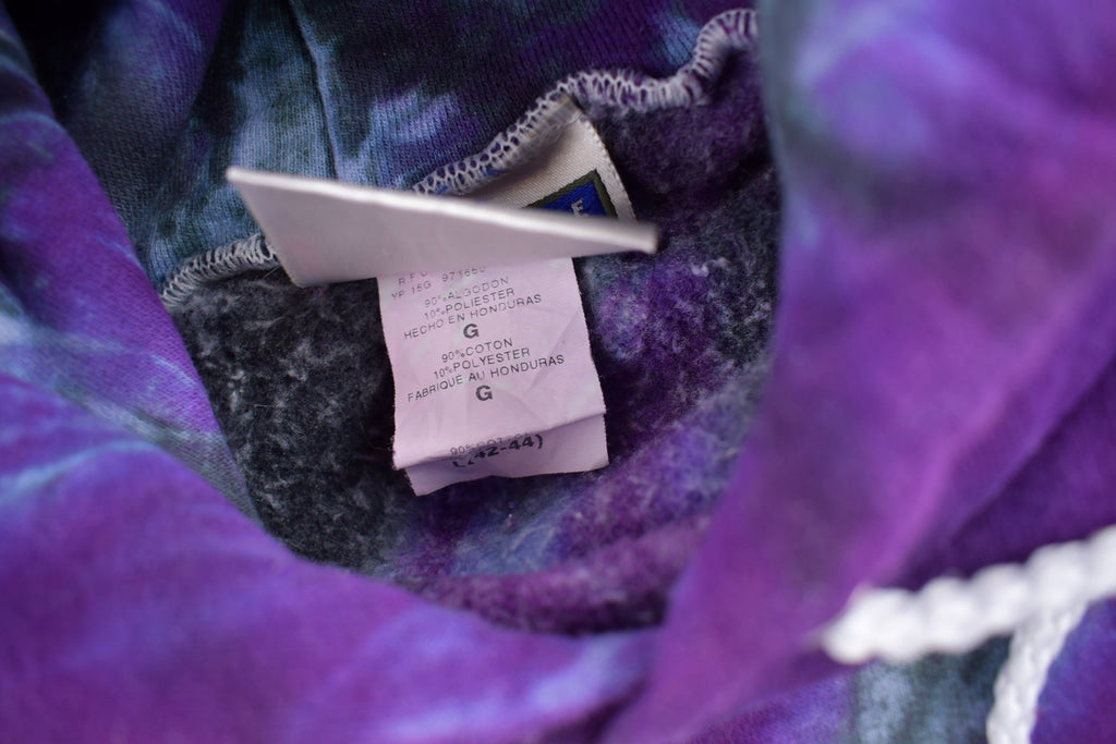 Vintage 1990s Hanes Purple tie Dye Graphic Hoodie