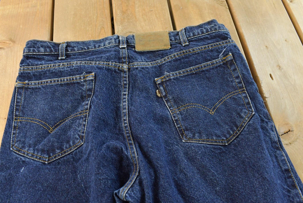 Vintage 1990s Levi's Two Horse Leather Tab Denim Dark Blue Jeans Men's 34 x 28 / 90s Levi's / Streetwear / Made in USA
