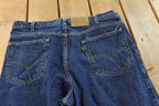 Vintage 1990s Levi's Two Horse Leather Tab Denim Dark Blue Jeans Men's 34 x 28 / 90s Levi's / Streetwear / Made in USA
