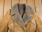 Vintage 1980s Shearling Suede Leather Coat
