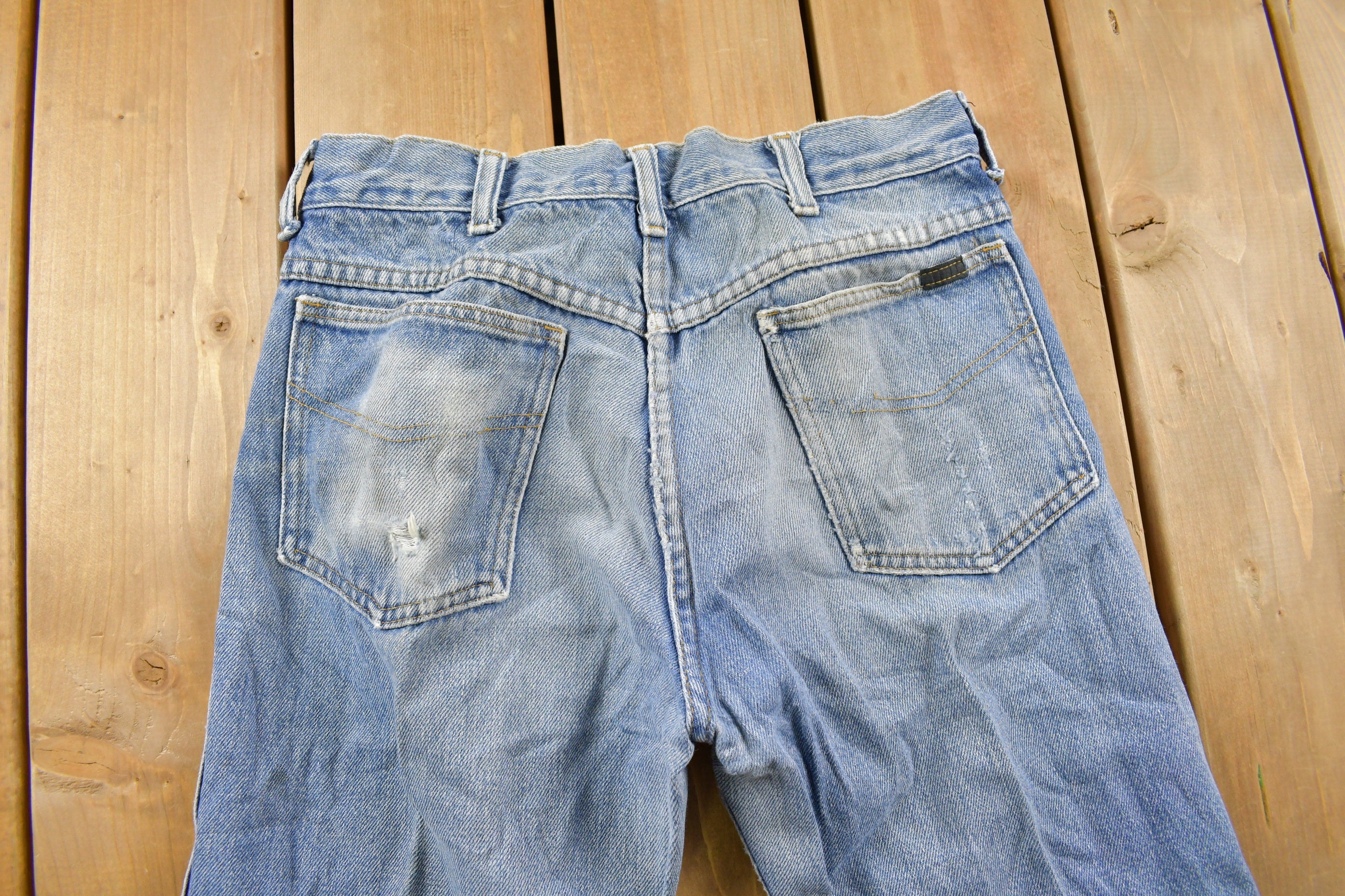Vintage 1970s Roebucks Distressed Denim Jeans Size 30 x 28