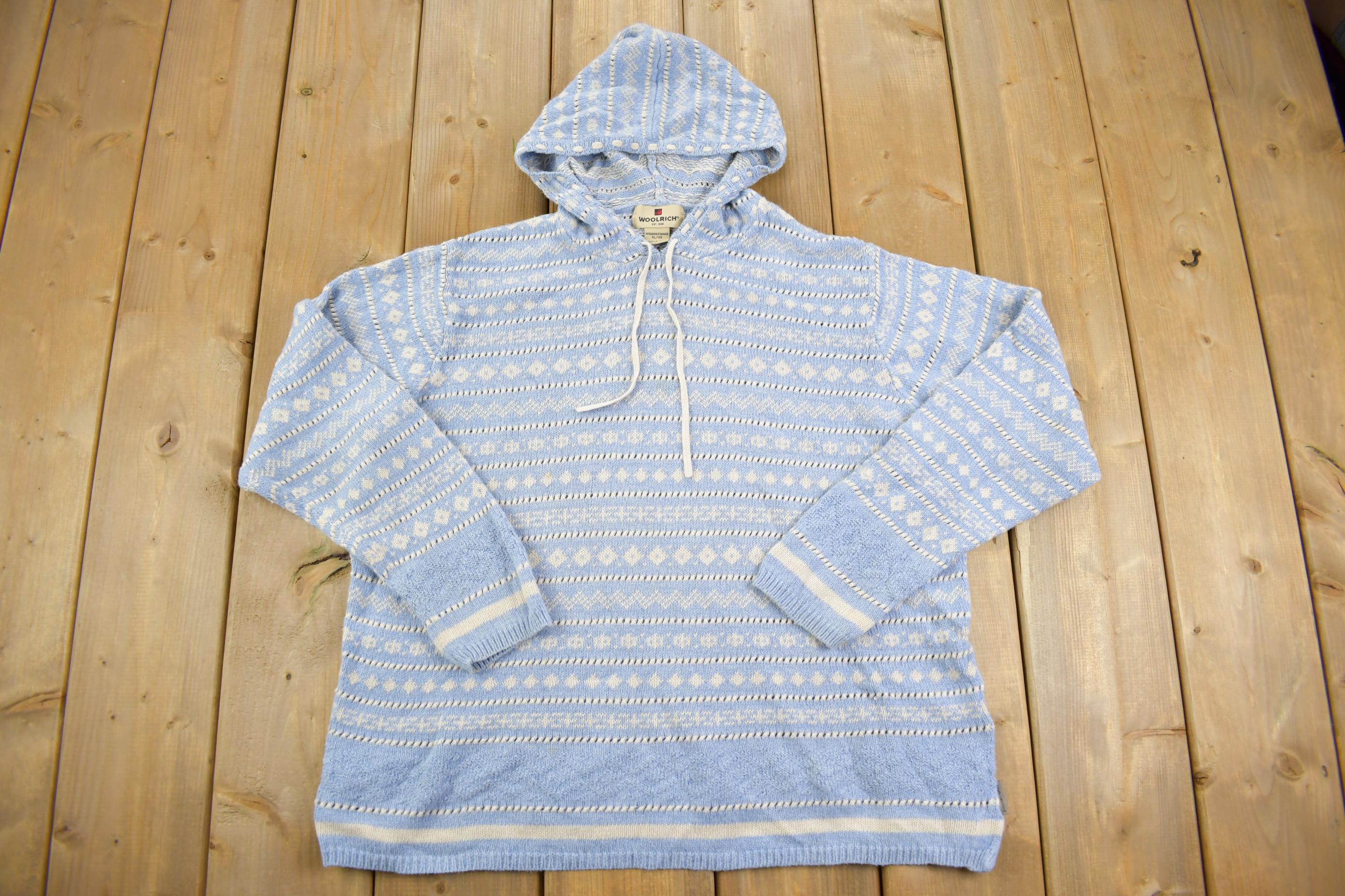 Vintage Y2K Woolrich Knit Pattern Hoodie